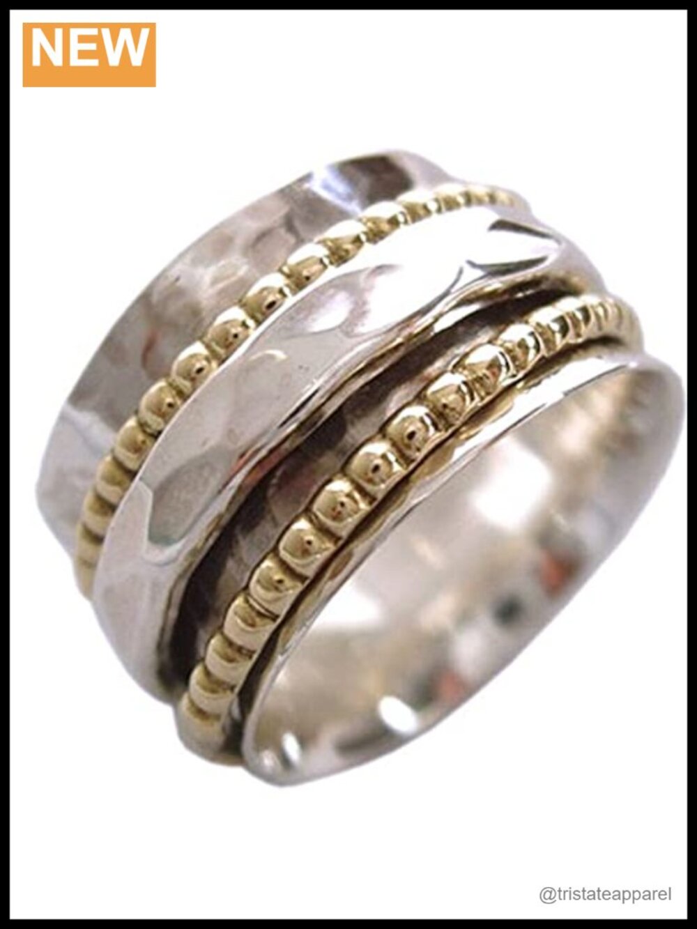 925 Sterling Silver Fidget Spinner Ring Statement Anxiety Comfort